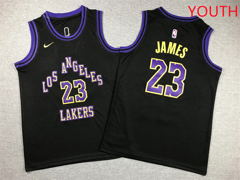 Youth Los Angeles Lakers #23 James Black Nike 2025 NBA Jersey style 1->youth nba jersey->Youth Jersey
